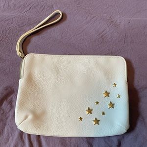 White and Gold Star Pouch